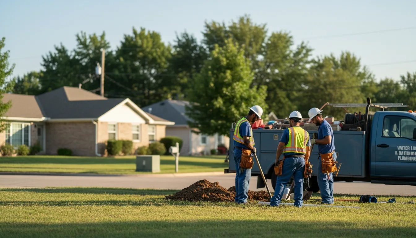 Residential water line and bathroom plumbing service in Gerald, MO